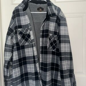 Freedom Foundry Black and Gray Checkered Shirt Jacket XL